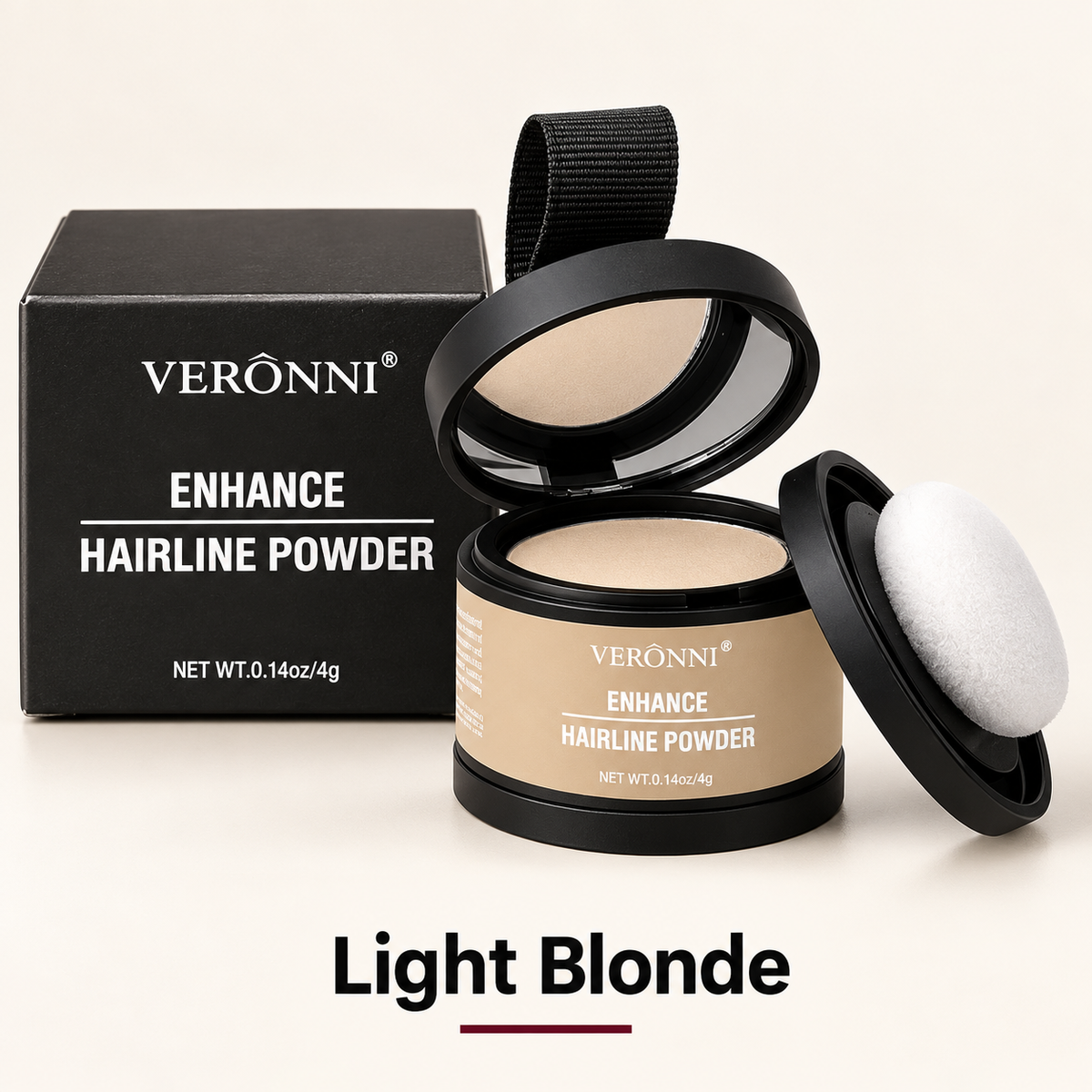 VERÔNNI Light Blonde hairline and root touch-up powder, shade 10, with original pot, mirror and applicator